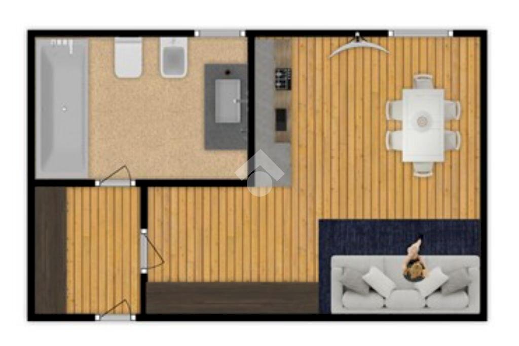 One-room apartment Via Eugenio Curiel, Rozzano - floor plans 1