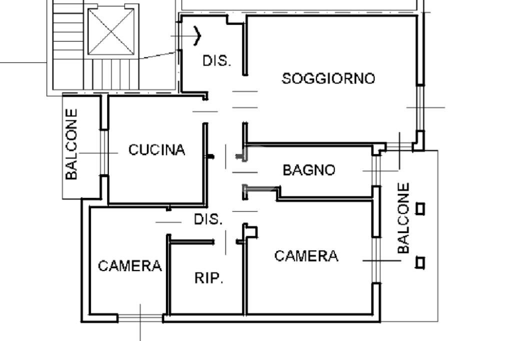 Three-room apartment Via Antonio Gramsci, Rho - floor plans 1