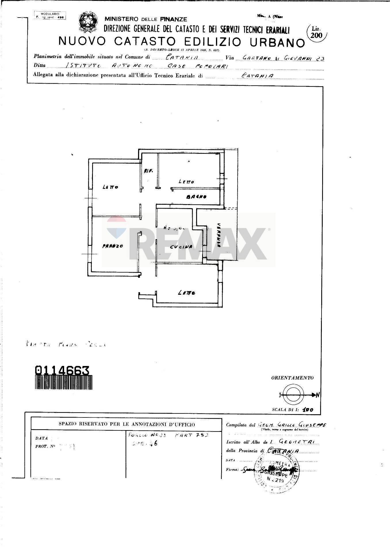 Pianta 2D - Appartamento Via Gaetano Di Giovanni
 
23, Catania - planimetria 1