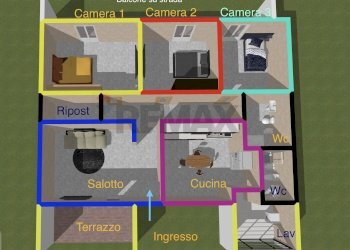 Pianta 3D - Appartamento Via Del Pompelmo
15, Catania - foto 18