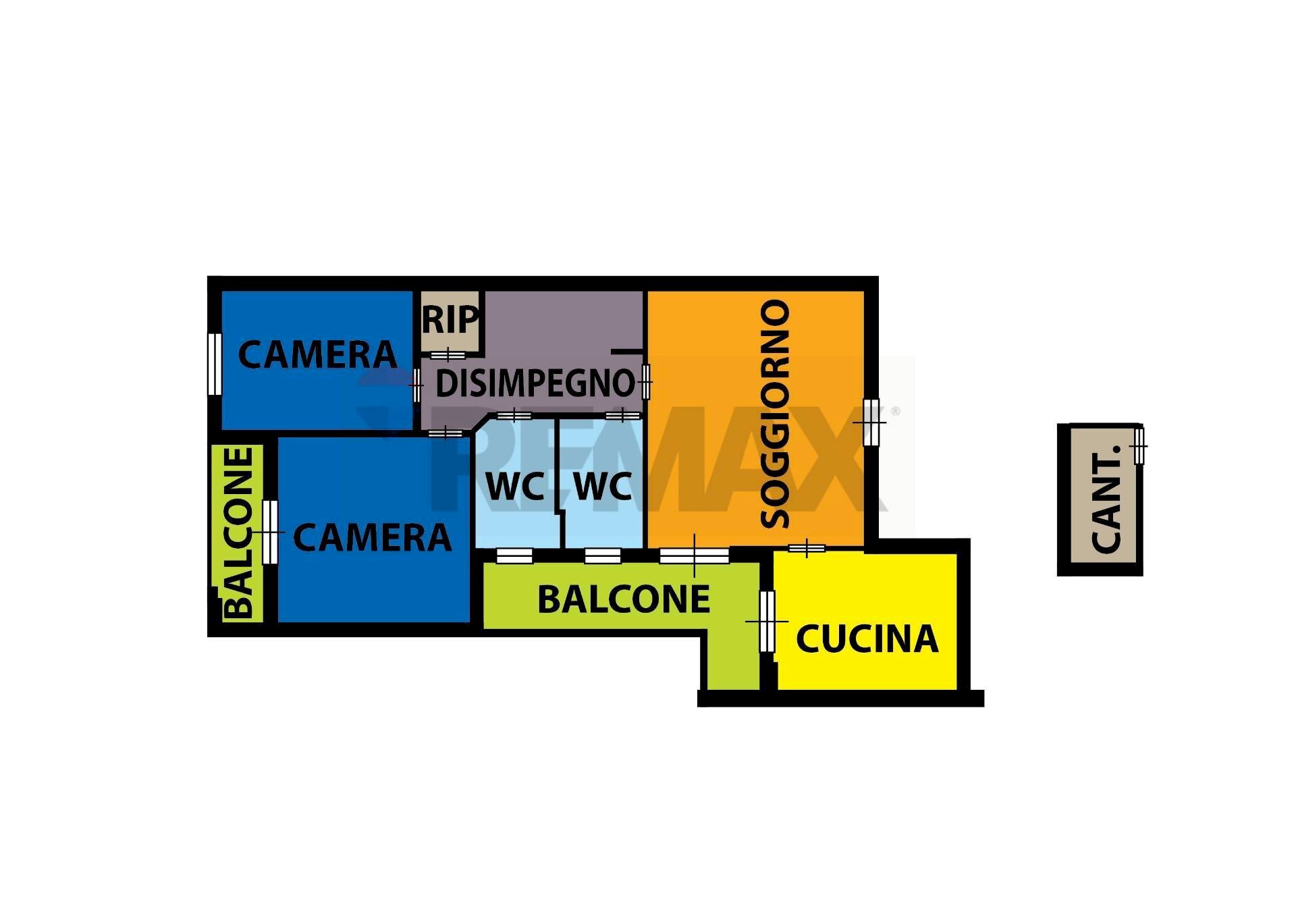 Pianta 2D - Trilocale Via Circumvallazione Parco Le Palme
 
105, Palma Campania - planimetria 1