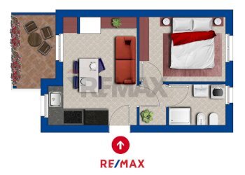 Pianta 2D - Bilocale Bianzano - foto 7