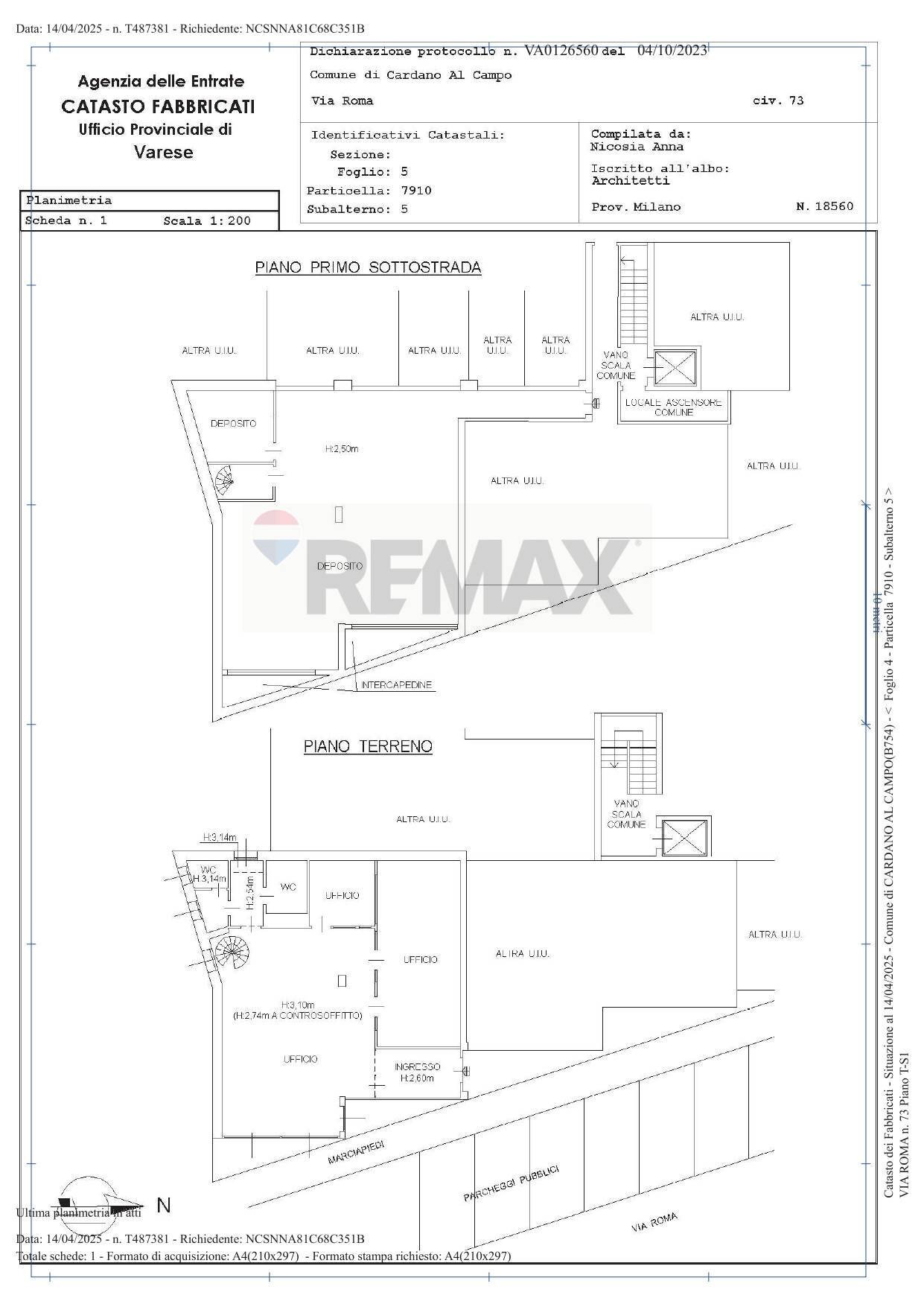 Pianta 2D - Ufficio Via Roma
 
73, Cardano al Campo - planimetria 1