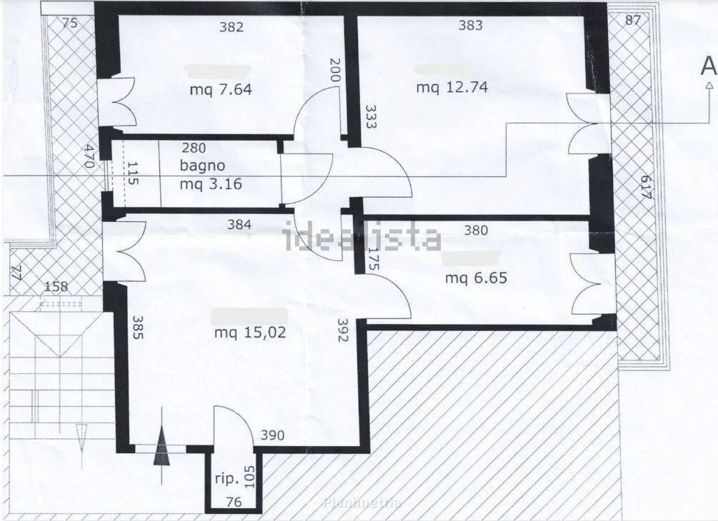 Foto 19 - Trilocale Via Luigi Galvani, Viareggio - planimetria 1