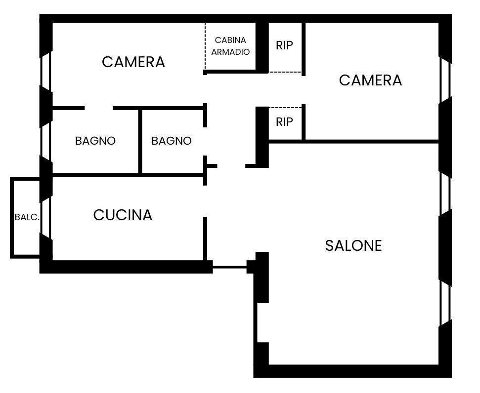 Foto 49 - Trilocale Viale Ezio
 
9, Milano - planimetria 1