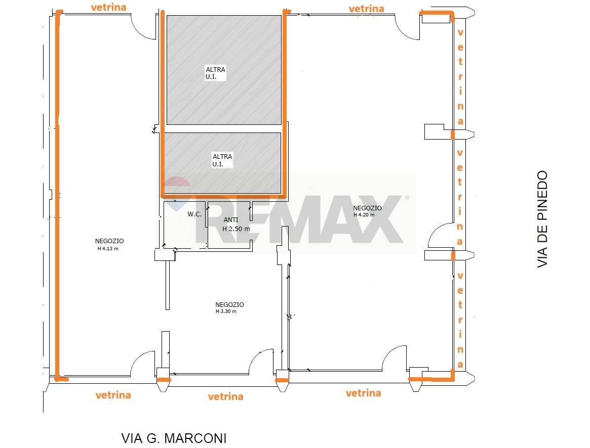 Pianta 2D - Locale Commerciale Via Marconi
 
54/a, Rimini - planimetria 1