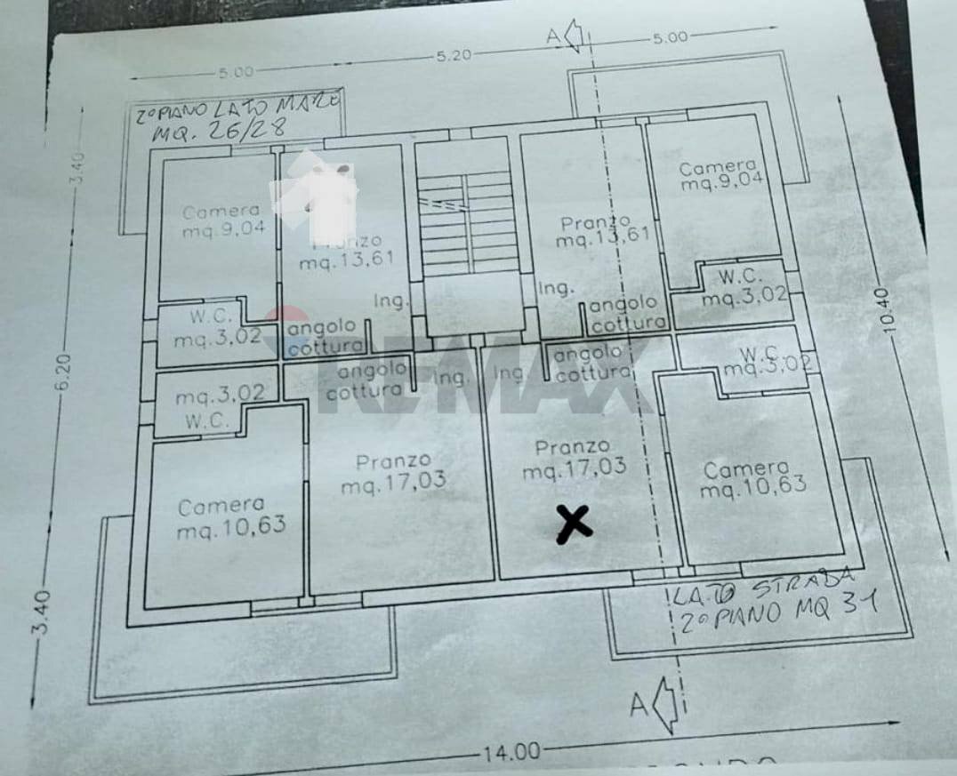 Pianta 2D - Bilocale Rimini - planimetria 1