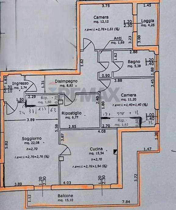 Pianta 2D - Trilocale Verucchio - foto 1