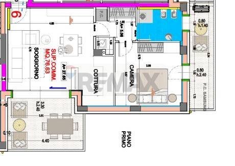 Pianta 2D - Quadrilocale Pesaro - foto 2