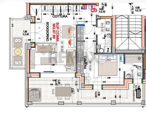 Pianta 2D - Bilocale Pesaro - foto 3