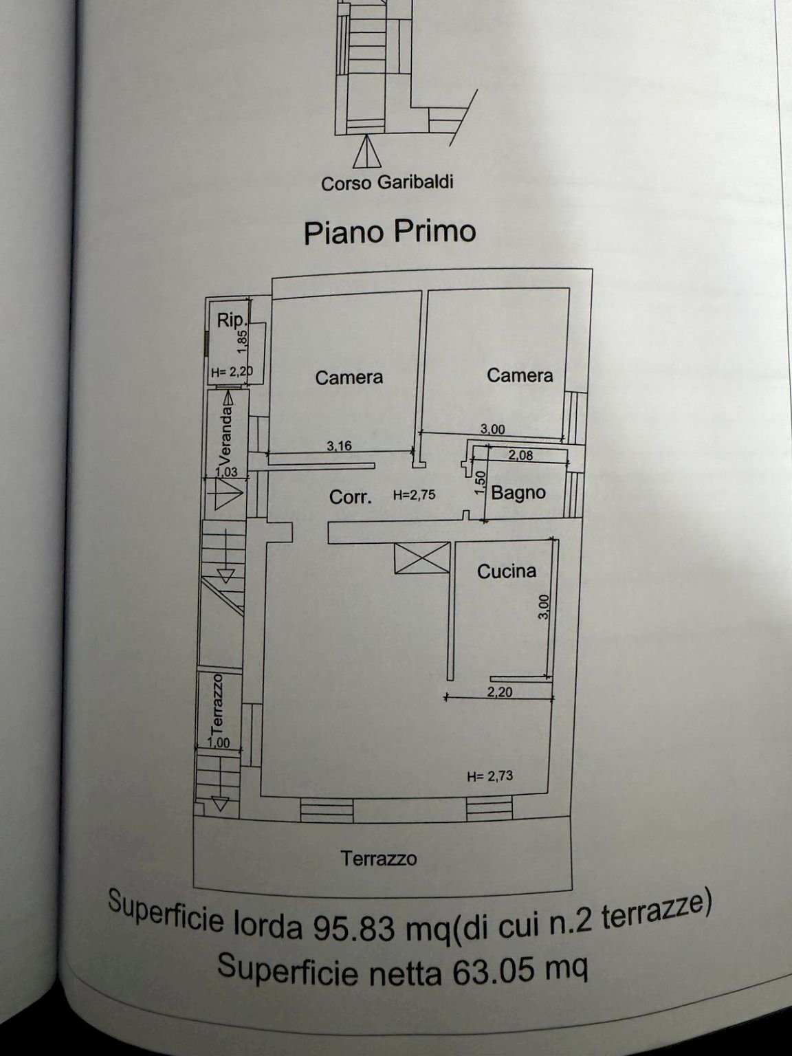 Trilocale corso Giuseppe Garibaldi, 22, Maratea - planimetria 1