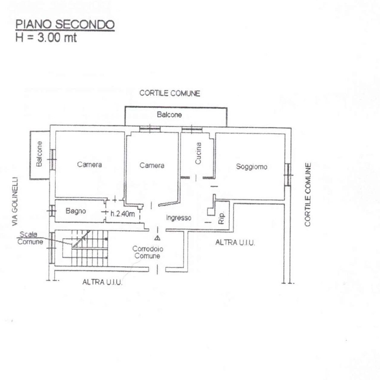 Trilocale via Golinelli, 21, frazione Milano Due, Segrate - planimetria 1
