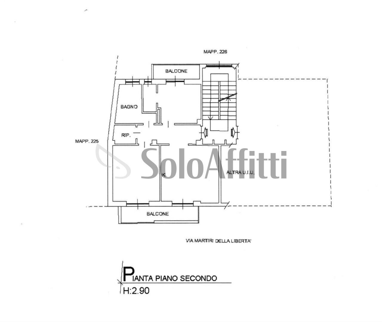 planimetria - Three-room apartment Via Martiri della Libertà 472, Sanremo - floor plans 1