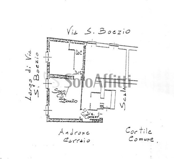 PLANIMETRIA - Two-room apartment Via San Severino Boezio, Pavia - floor plans 1