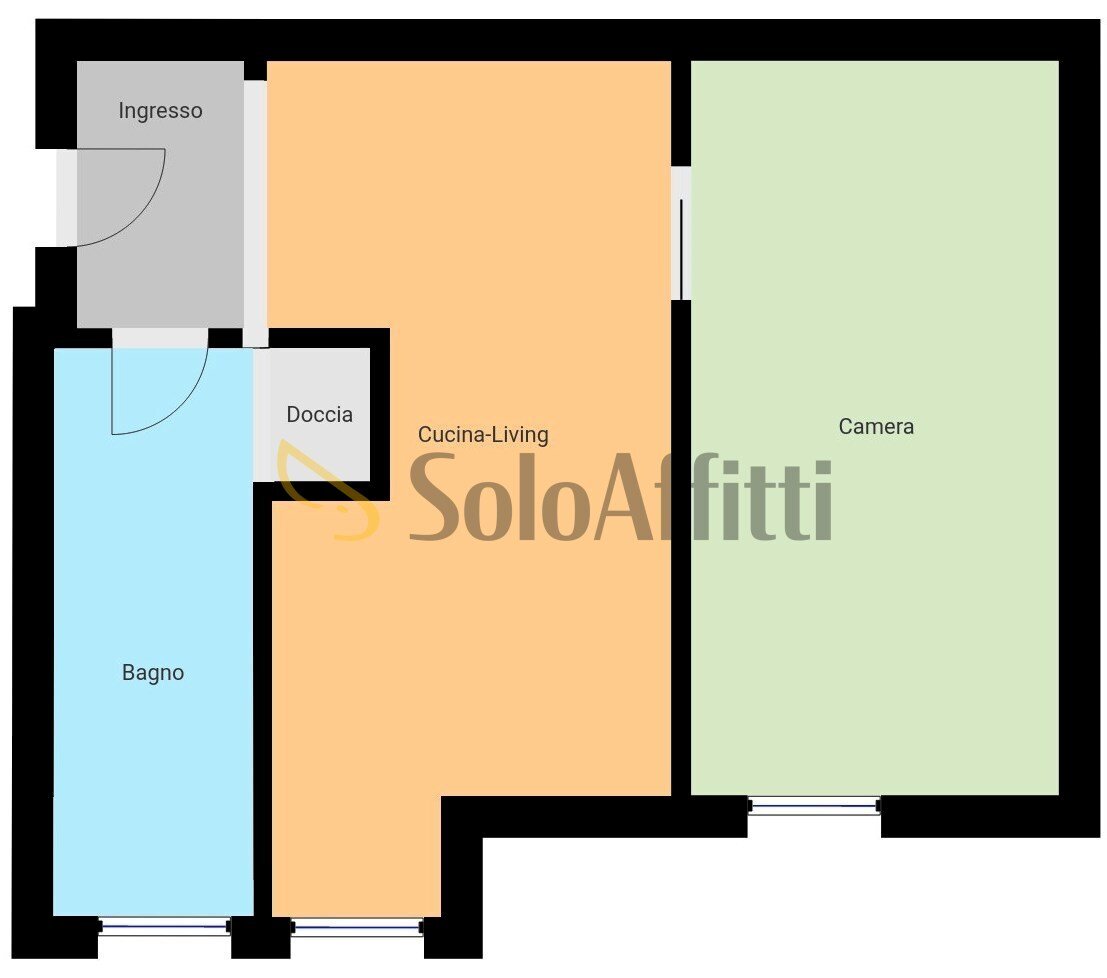 Planimetria a scopo illustrativo - Three-room apartment Via Assi San Paolo 15, Pavia - floor plans 1