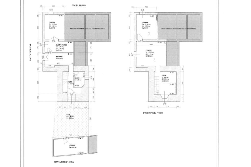 Semi-detached house Piazza Adolfo Tedeschi, Luzzara - floor plans 1