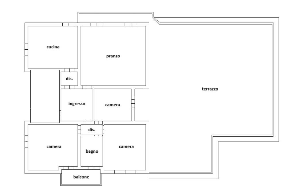 Quadrilocale Via Ciro Menotti, Reggio nell'Emilia - planimetria 1