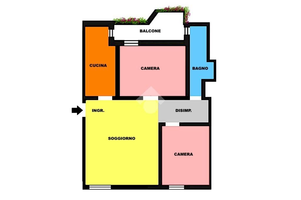 Trilocale Via Benefattori dell'Ospedale, Milano - planimetria 1