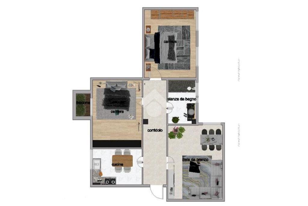 Trilocale Via Lorenteggio, Milano (zona Giambellino) - planimetria 1