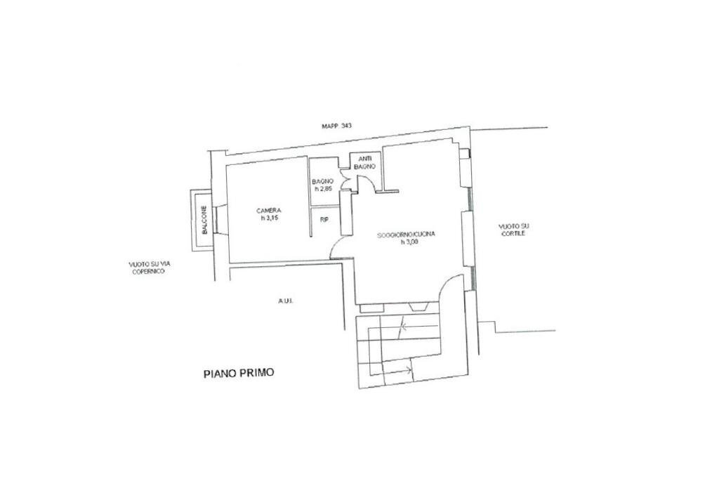 Two-room apartment Via Giulio Tarra, Milano (neighborhood Centrale) - floor plans 1