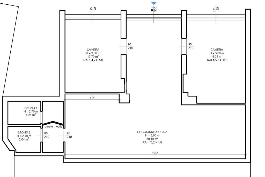 Trilocale Via Fra Riccardo Pampuri, Milano (zona Vigentino) - planimetria 1