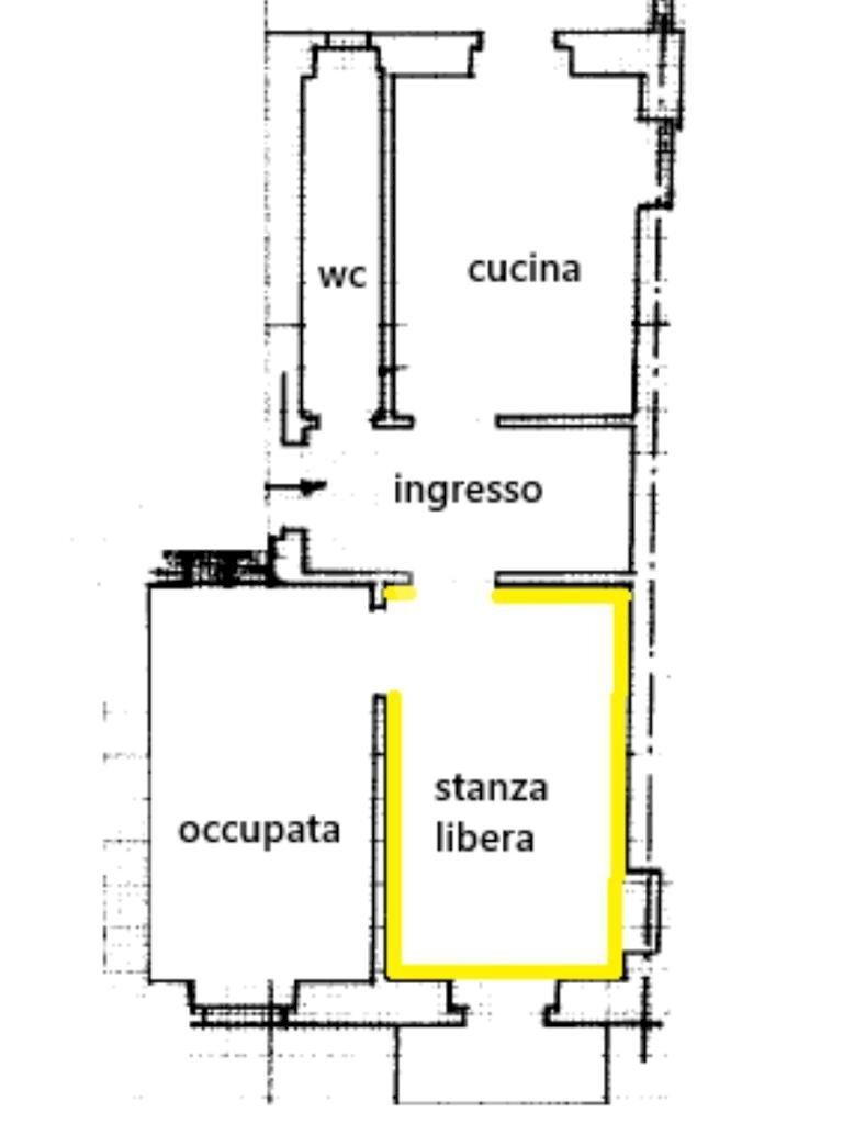 Monolocale Via Viverone, Torino (zona Parella) - planimetria 1