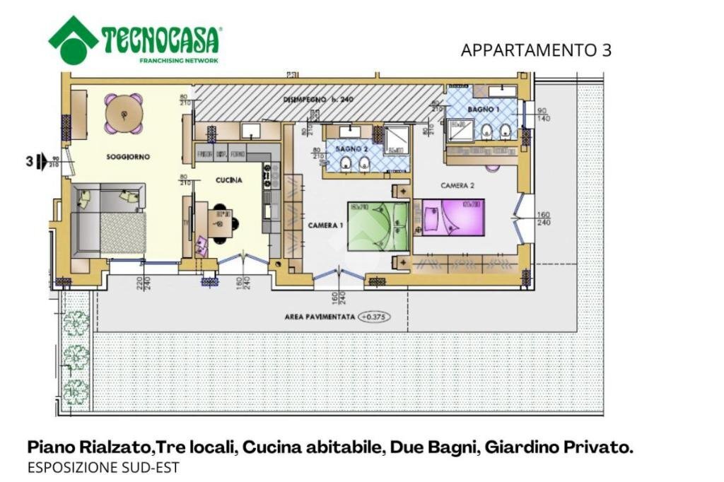 Trilocale Via Dante Alighieri, Cornaredo - planimetria 1