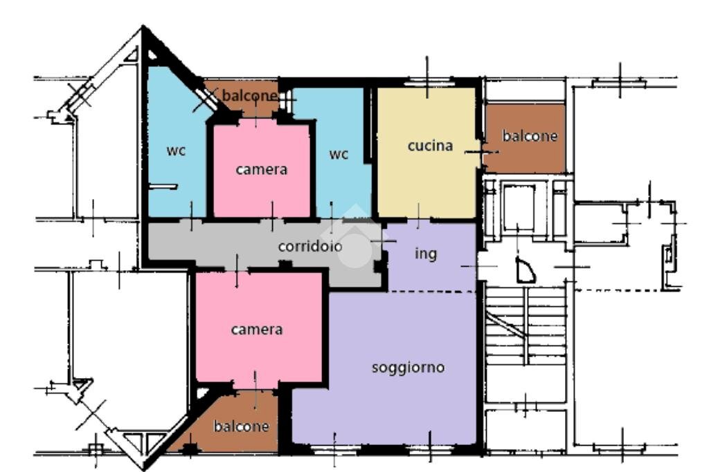 Three-room apartment Piazza Corte Grande, Gessate - floor plans 1
