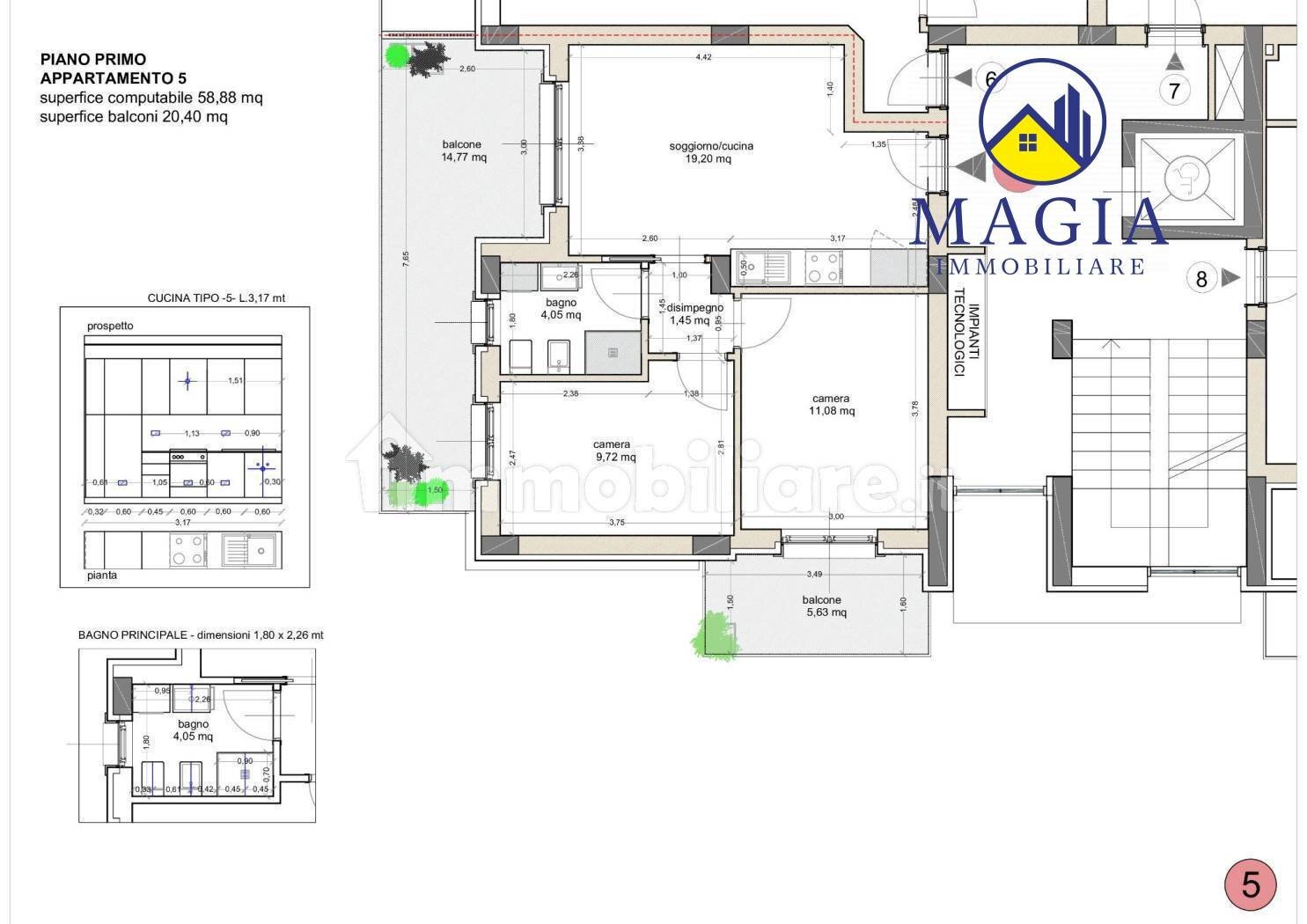 Foto 2 - Appartamento 45, San Benedetto del Tronto - planimetria 1