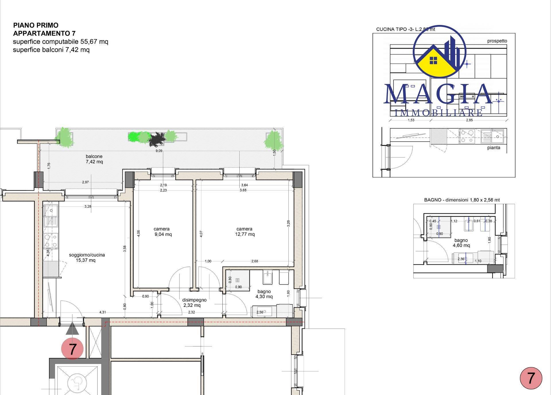 Foto 1 - Trilocale 45, San Benedetto del Tronto - planimetria 1