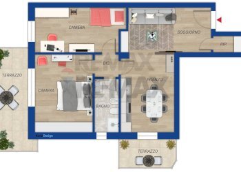 Pianta 2D - Trilocale Via Garigliano Vicinale
 
155, Monterotondo - foto 24