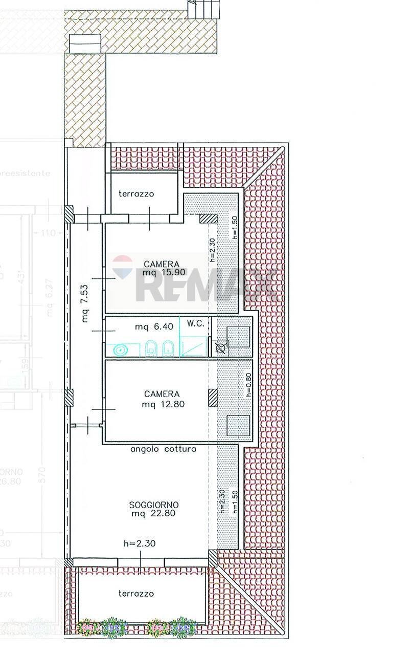 Pianta 2D - Trilocale Via Sillemi
 
49, Letojanni - planimetria 1