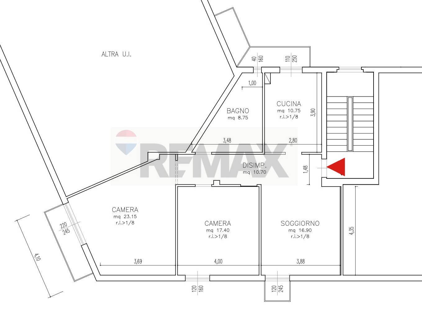 Pianta 2D - Trilocale Strada Langhirano
 
54, Parma - planimetria 1