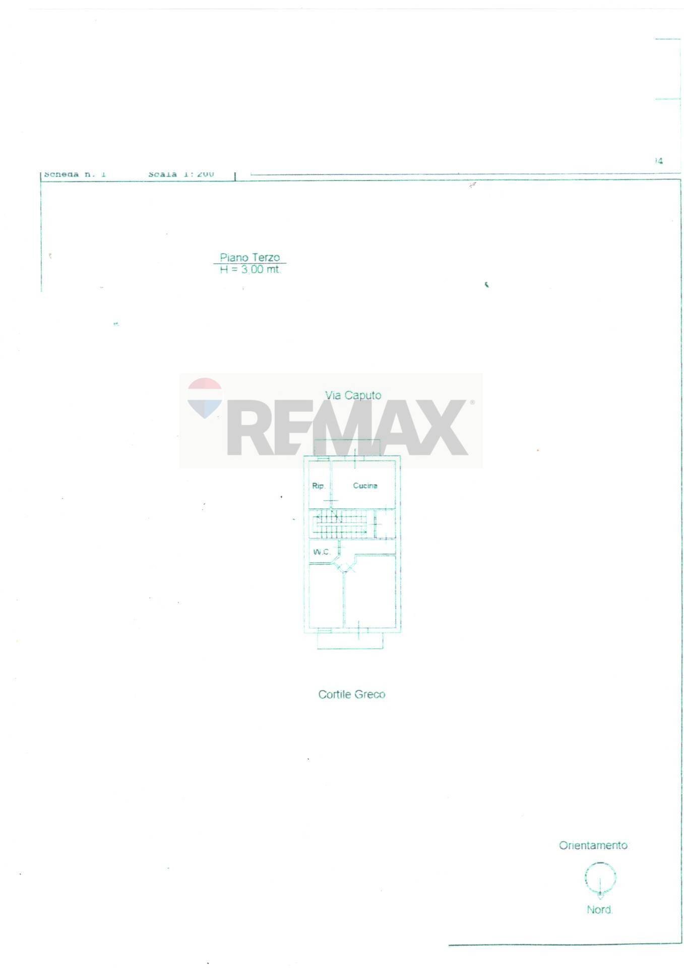 Pianta 2D - Trilocale via cortile greco, Bagheria - planimetria 1