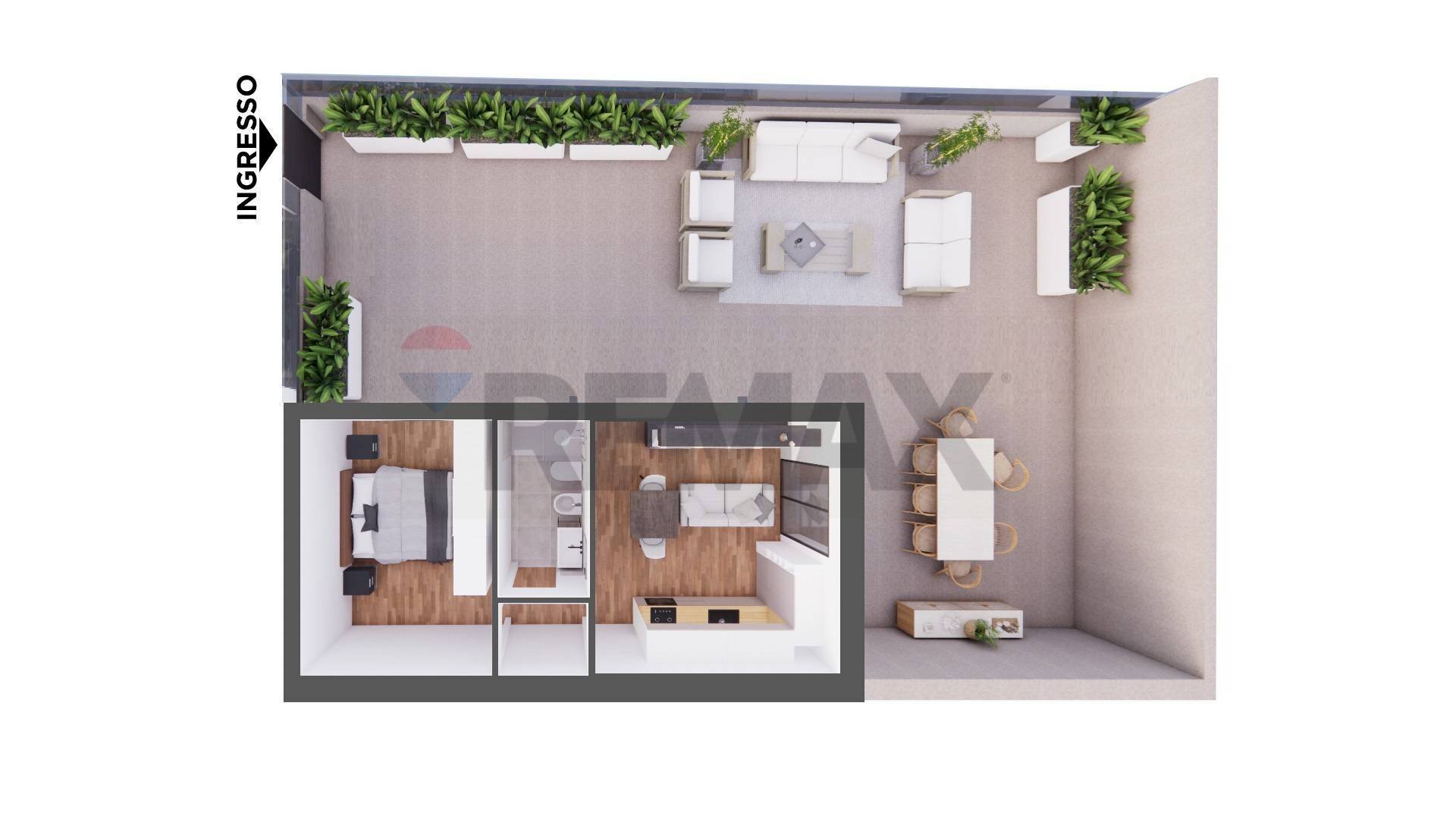 Pianta 3D - Villa a Schiera Via Delle Forze Armate
 
25/C, Bari - planimetria 1