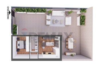 Pianta 3D - Villa a Schiera Via Delle Forze Armate
 
25/C, Bari - foto 10