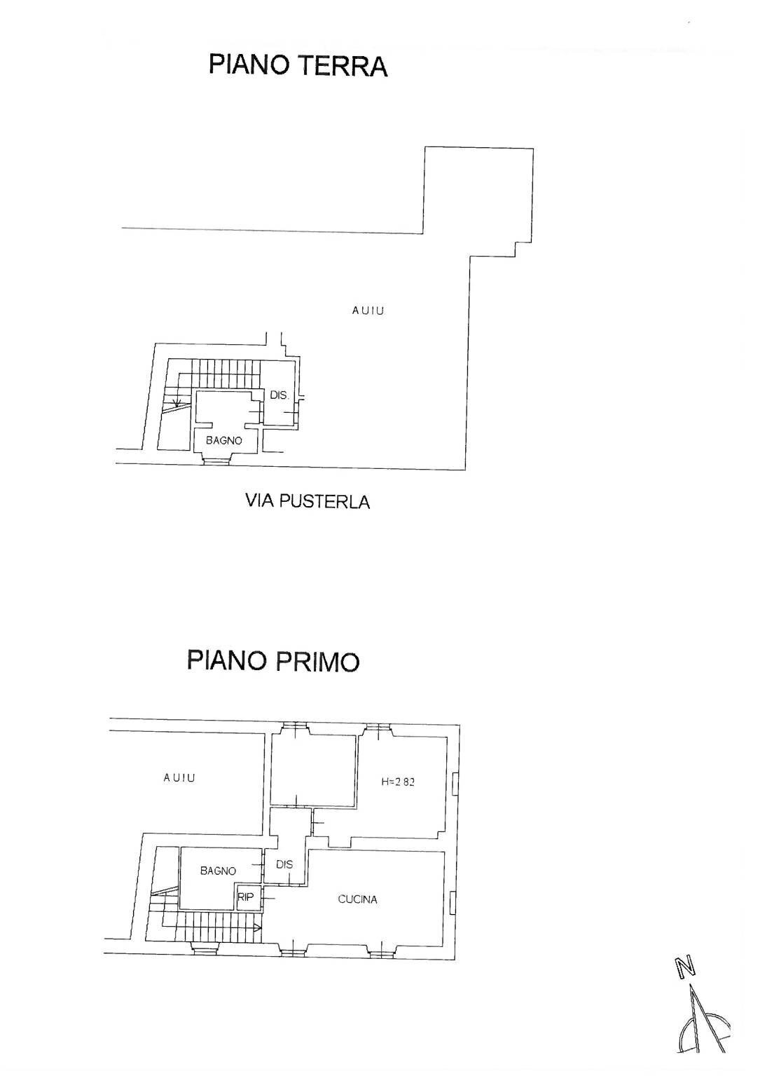 Three-room apartment via Pusterla, Brescia - floor plans 1