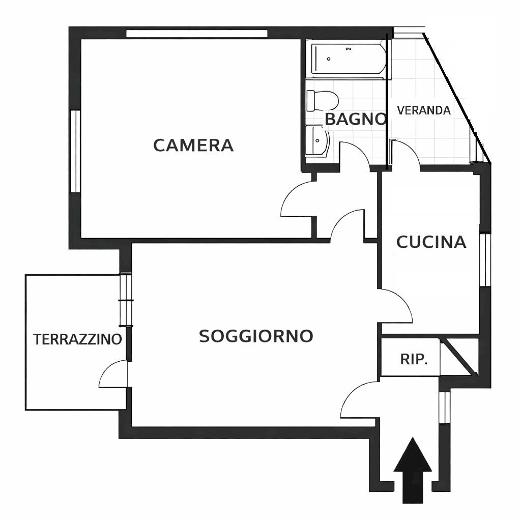 Trilocale corso 4 Novembre, 6, Saluzzo - planimetria 1