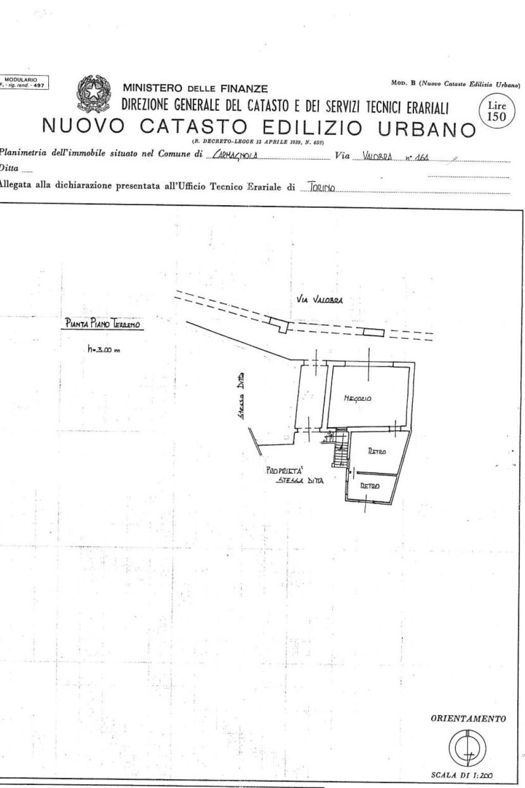 Negozio via Ferruccio Valobra, 170, Carmagnola - planimetria 1