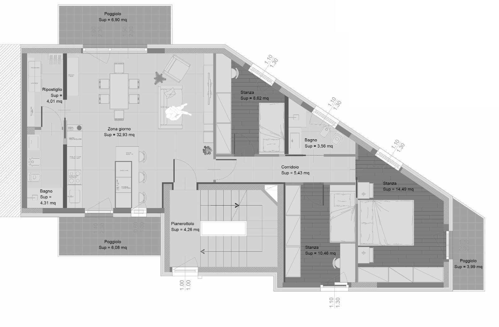 Foto 1 - Four-room apartment Via del Sasson, Caldonazzo - floor plans 1