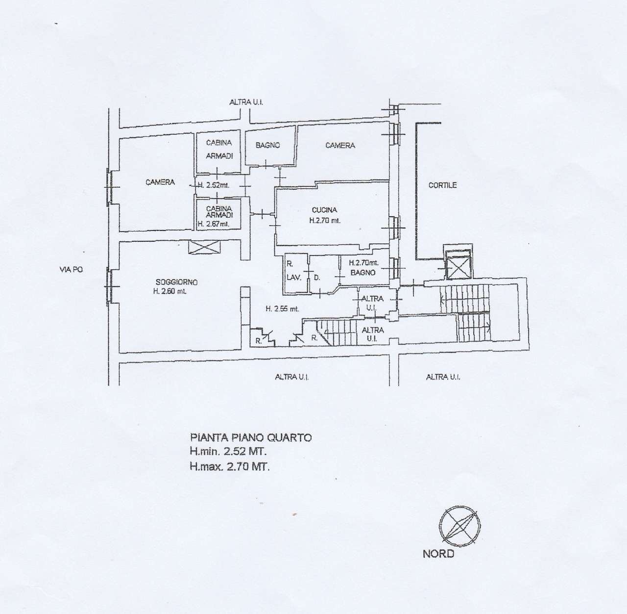 planimetria - Three-room apartment via Po, 48, Torino (neighborhood Centro) - floor plans 1
