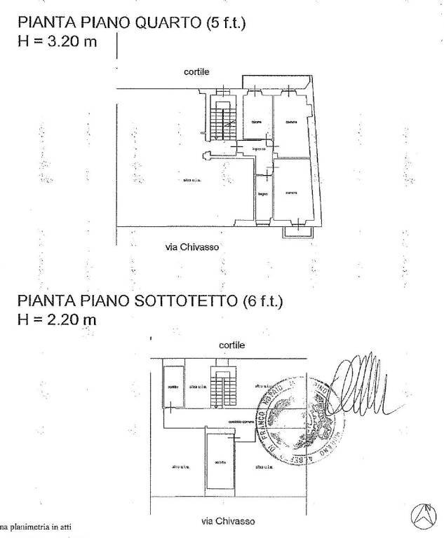 Planimetria - Trilocale via Chivasso, 15, Torino (zona Aurora) - foto 2