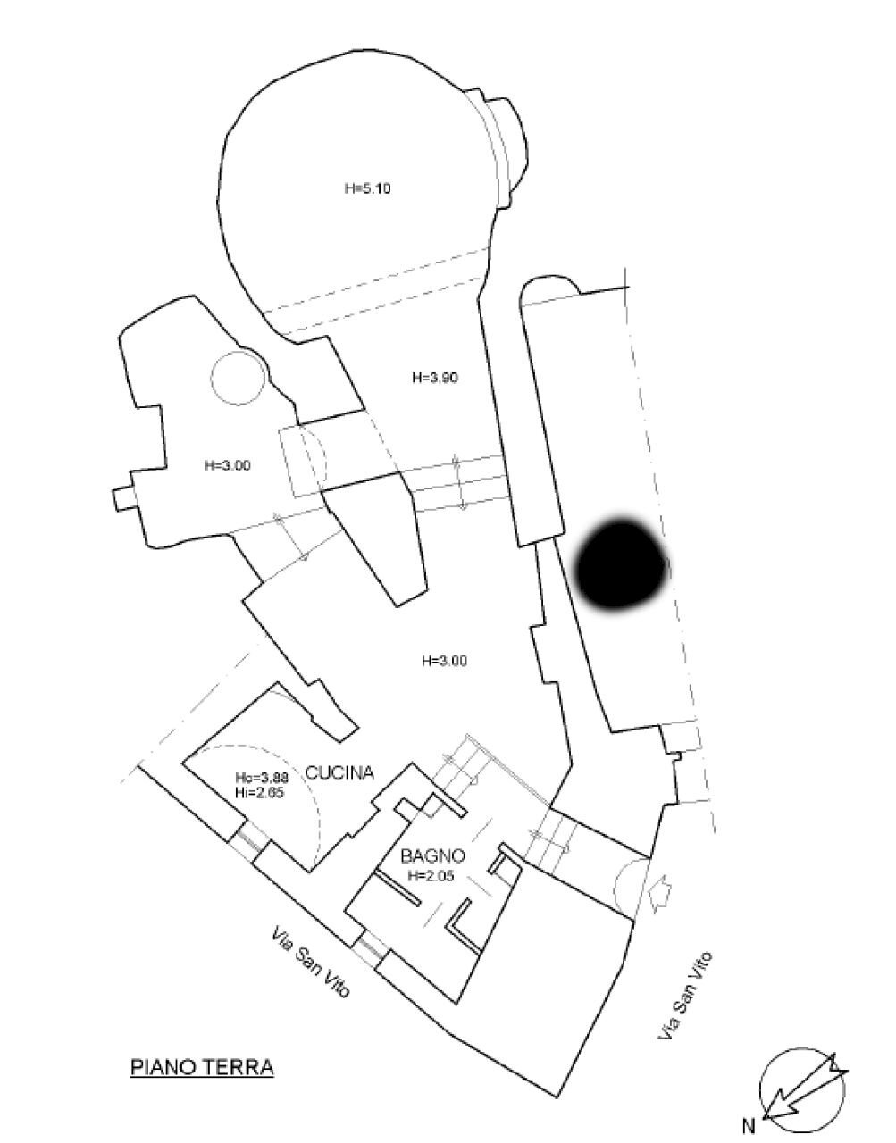 Stable - Palace via San Vito, 1, Matera - floor plans 1