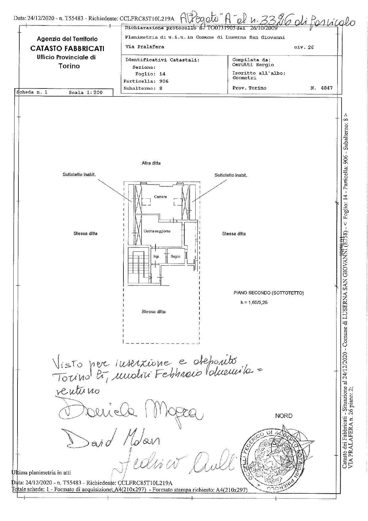 Bilocale via Pralafera, 26, frazione Luserna, Luserna San Giovanni - planimetria 1