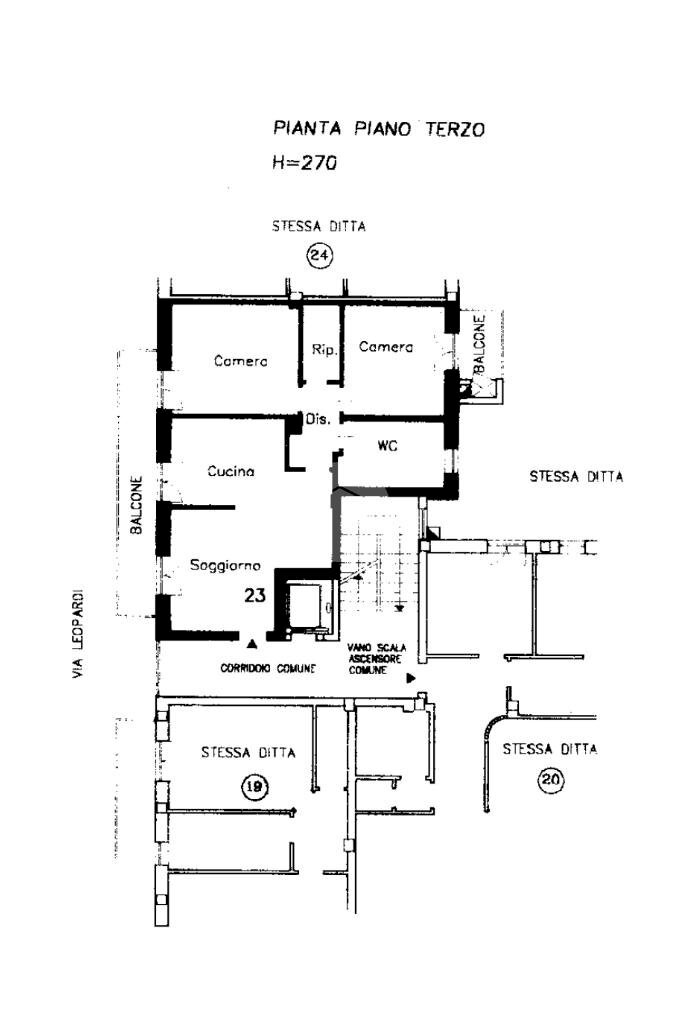 Four-room apartment Via Leopardi, Rivalta di Torino - floor plans 1
