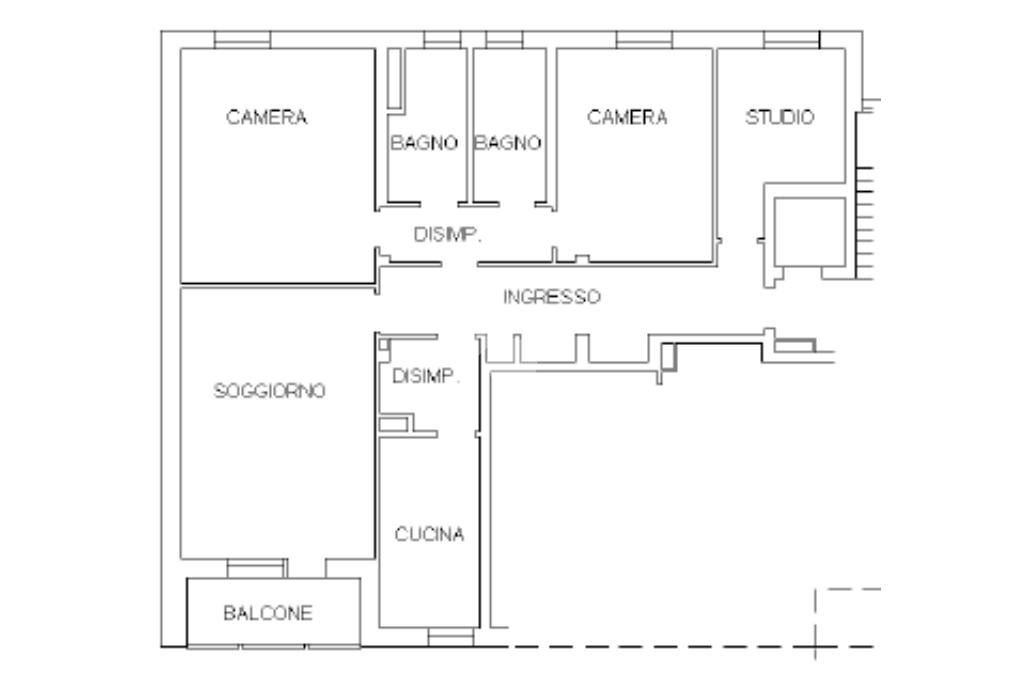 Quadrilocale Via italia, Mirandola - planimetria 1