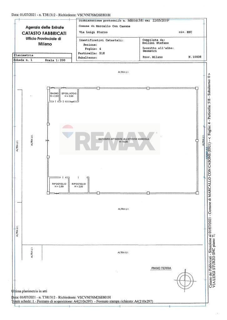 Pianta 2D - Rustic via don sturzo, Marcallo con Casone - floor plans 1