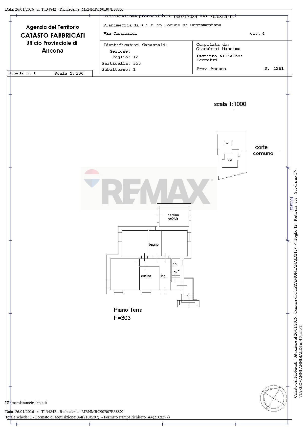 Pianta 2D - Casa semi indipendente giovanni annibaldi
 
4, Cupramontana - planimetria 1