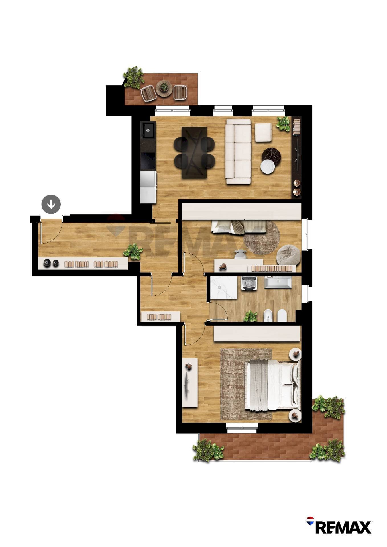Pianta 2D - Three-room apartment via Alessandro volta
 
32, Gallarate - floor plans 1