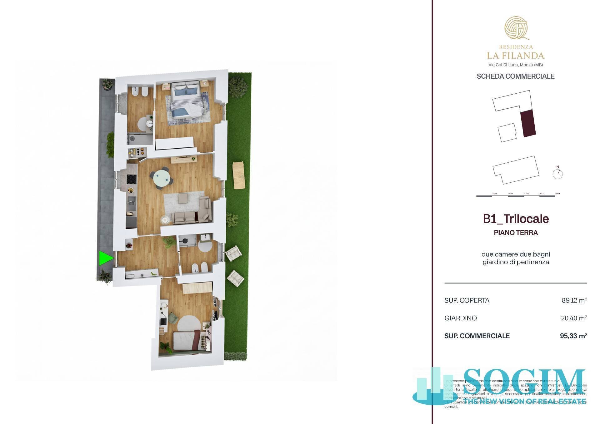 Foto 17 - Trilocale Via Col di Lana
 
10, Monza - planimetria 1